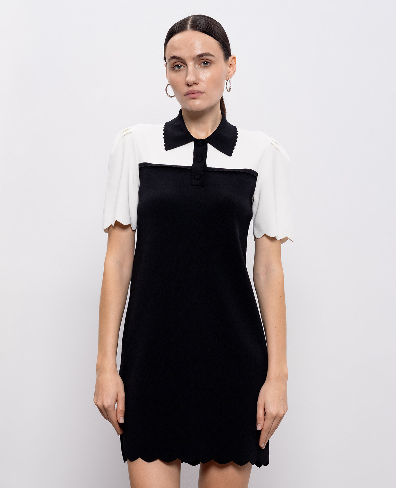 

Black polo dress with logo Twinset