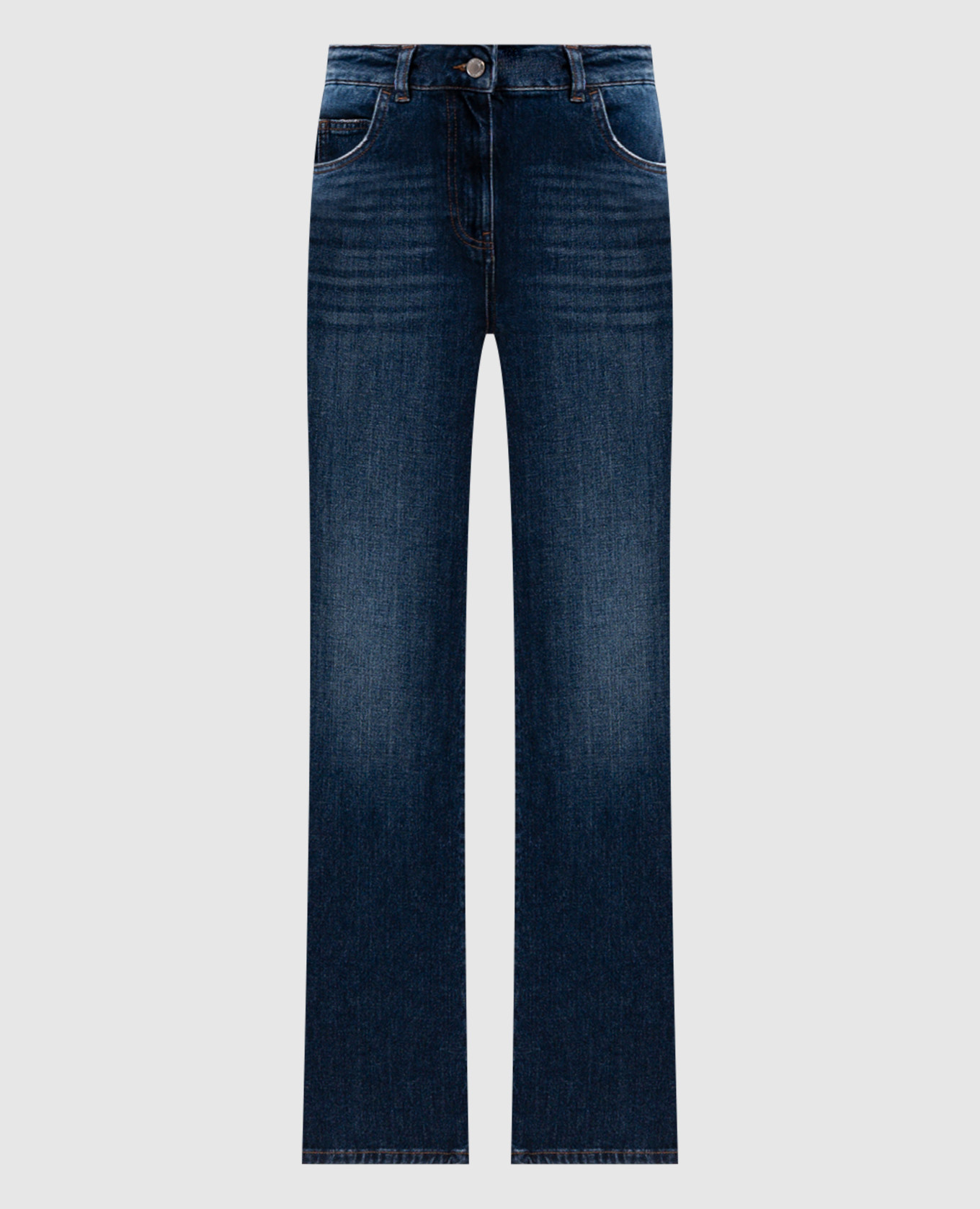 Blue jeans with logo patch Twinset