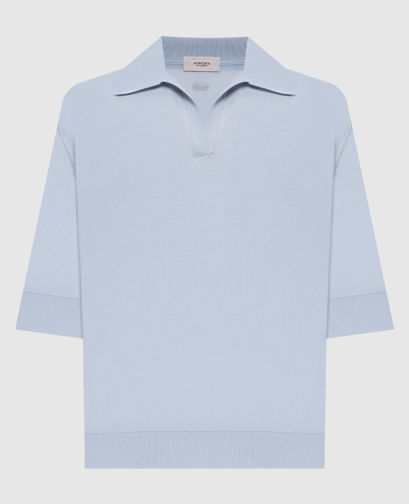 Blue wool polo shirt