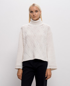 Twinset Ivory wool and cashmere sweater 262TT3353