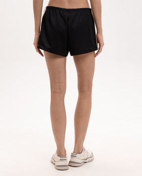 Palm Angels Black shorts with stripes PWCL005S26FAB001