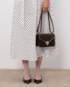 Valentino Brown suede Rockstud bag 9W2B0T76KQQ