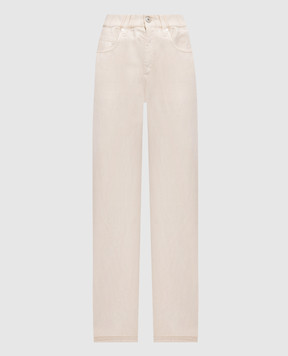 Brunello Cucinelli Beige jeans with linen ML996P4053