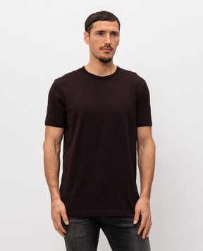 Dolce&Gabbana Brown T-shirt with logo patch G8JX7TG7P1A