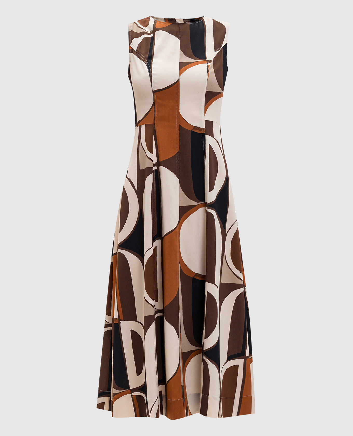 

Brown silk dress with geometric print Marco Pescarolo