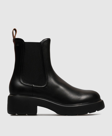 Black leather Chelsea boots