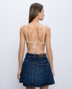 Brunello Cucinelli Brown swimsuit bodice with monil chain MQ965VS889