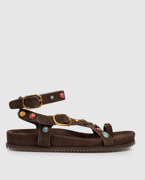 Twinset Brown suede sandals 261TGT066