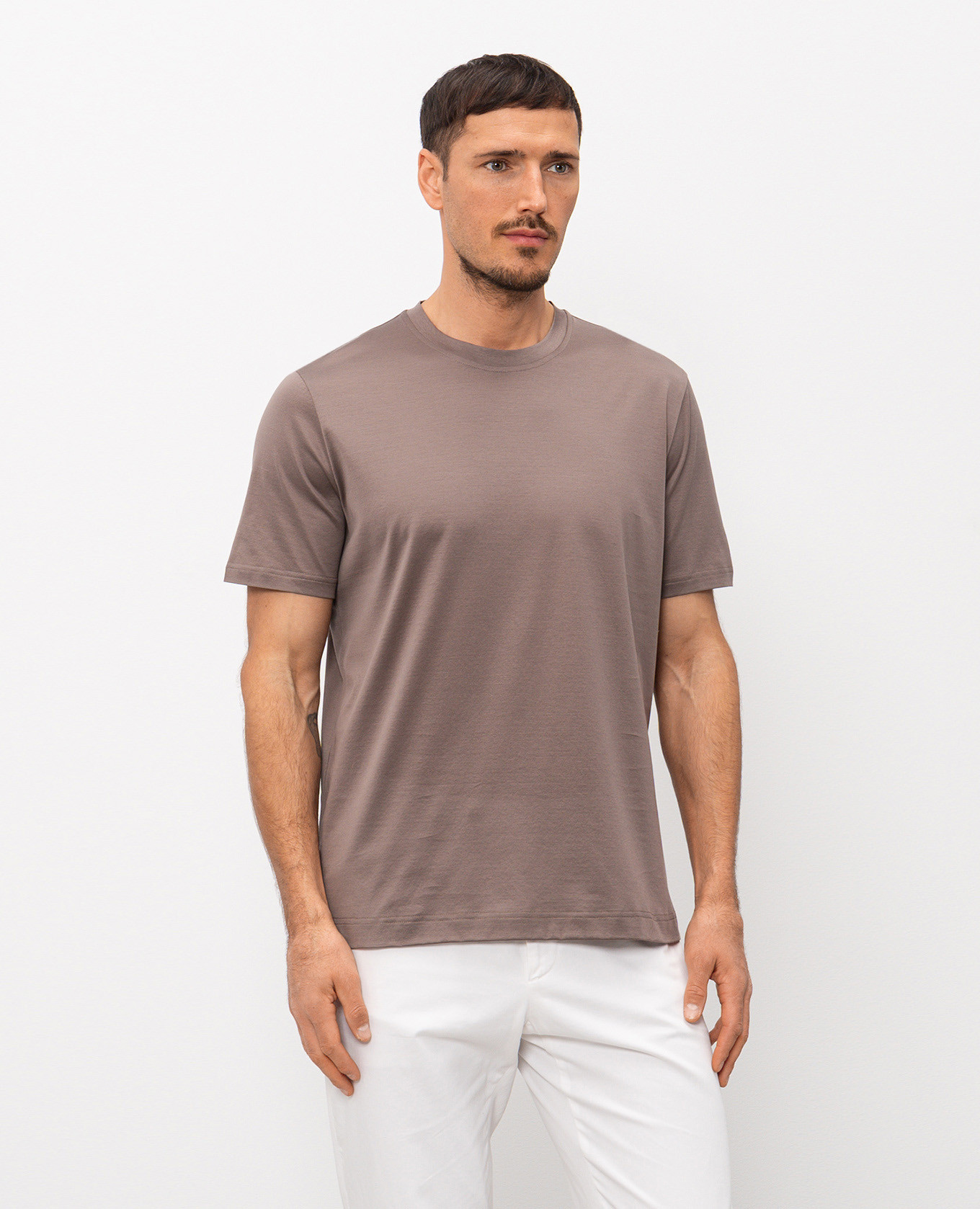 

Brown T-shirt with logo patch CAPOBIANCO