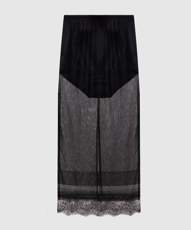 Black skirt with lace