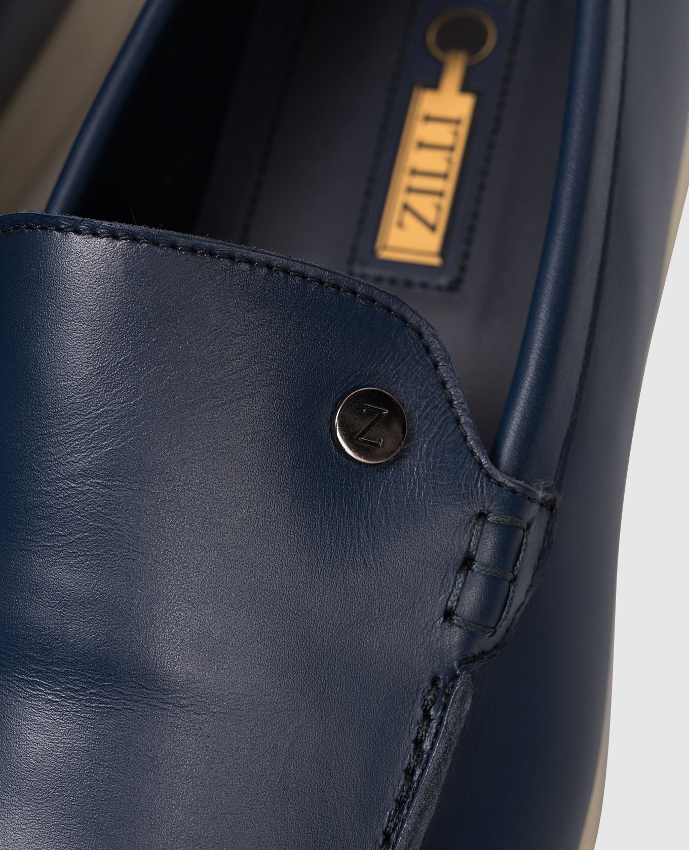 

Blue leather loafers with logo Zilli