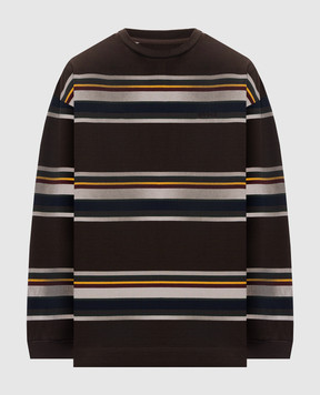 Juun.j Brown striped long sleeve shirt JC6841P02D
