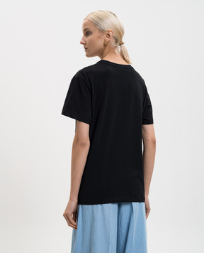 Twinset Black T-shirt with textured logo 261TT2450