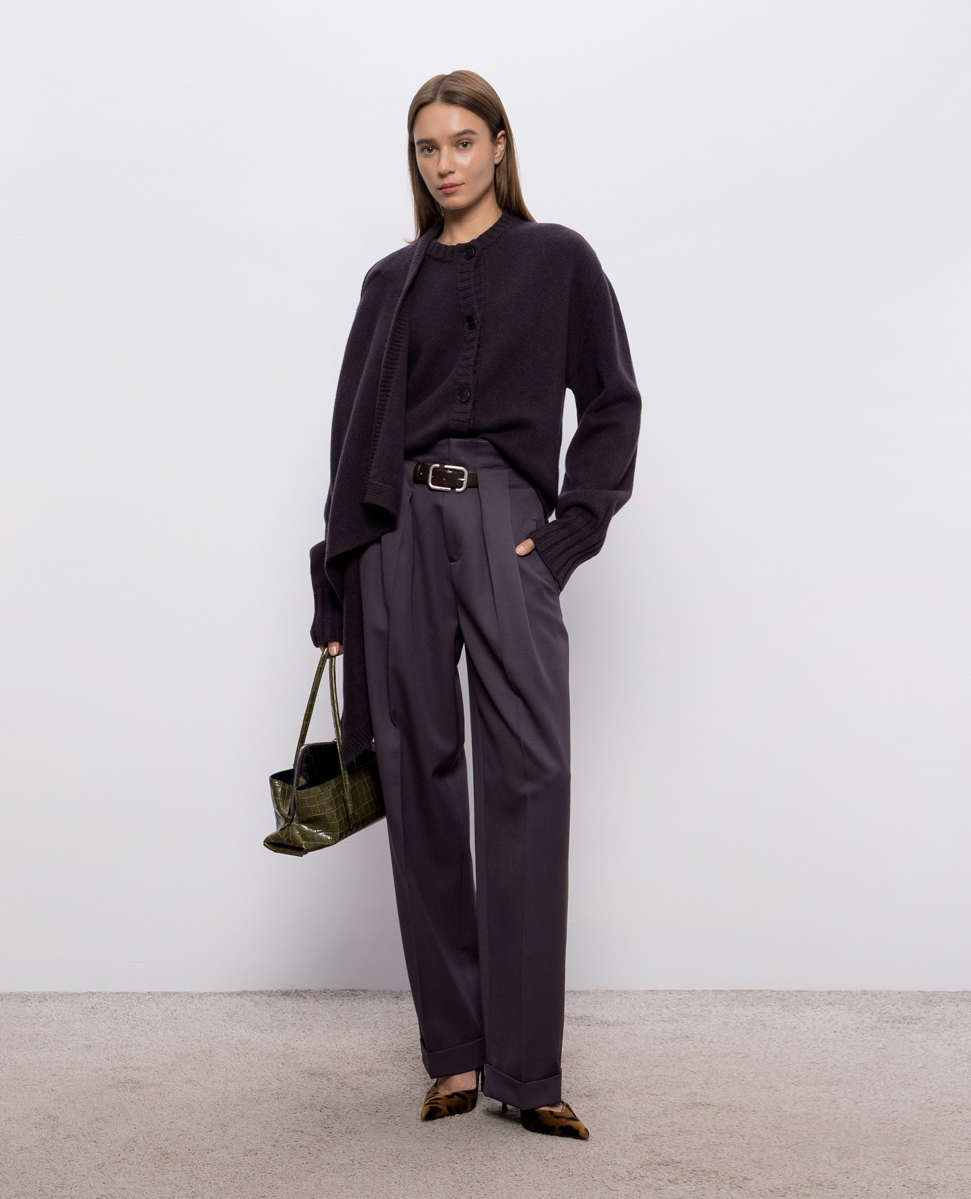 Wool and cashmere cardigan with logo patch The Attico 2