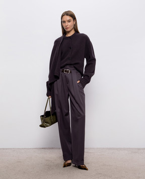 The Attico Wool and cashmere cardigan with logo patch 261WCD00018KWS012AA