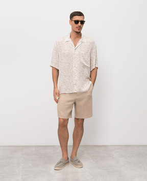Trussardi Beige linen shorts P025M000117NMP312T38