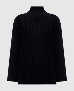 Twinset Black wool sweater with logo 252AT3140