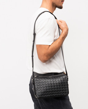 Serapian Black leather bag East West SRMOSMML736425A001