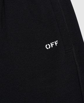 Off-White Children's black shorts with Off logo print 44BCI001S26F003