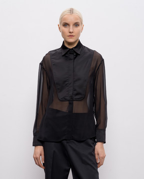 Dondup Black silk blouse DC464SF0105DXXX