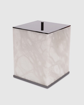 Treesseci White Baster Square waste bin with lid BQ64ABCF