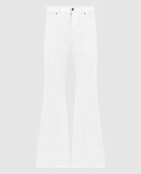 Twinset White flared jeans with logo patch 261TP2680
