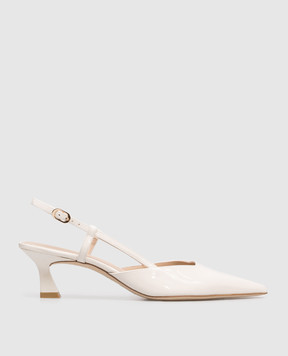Stuart Weitzman VINNIE white patent leather slingbacks SJ435