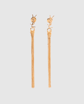 Saint Laurent CASSANDRE gold-tone earrings with chains 803195Y1500