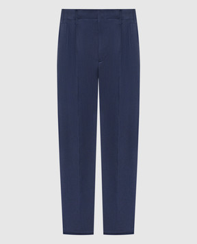 Brunello Cucinelli Blue linen pants MH255S2440