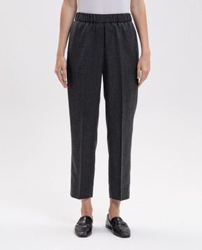 Peserico Gray wool pants with lurex A0417803359