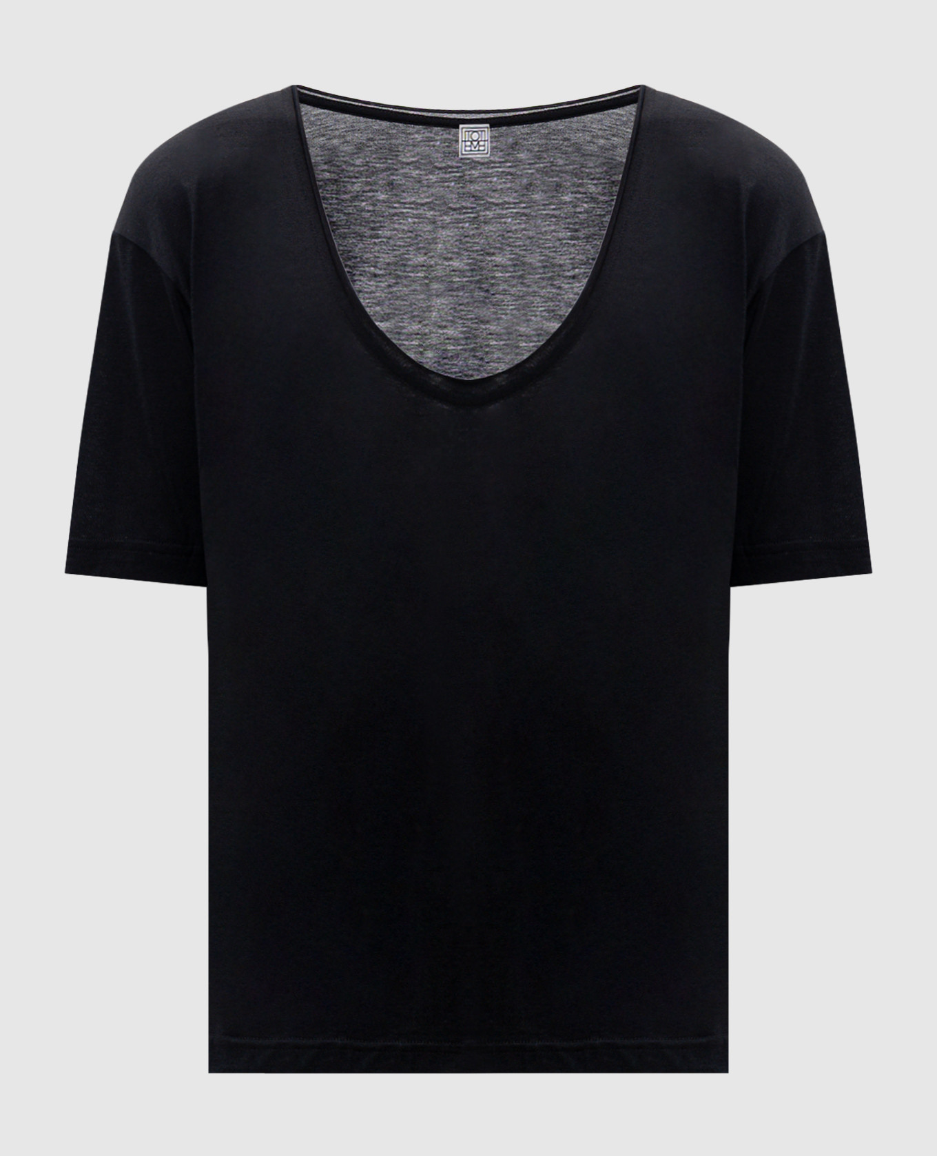 Black T-shirt with silk