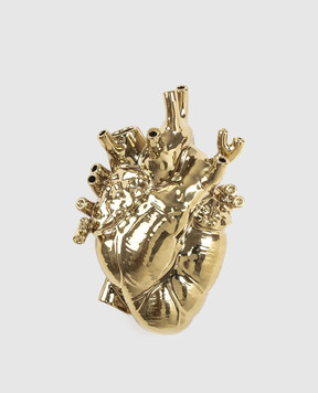 SELETTI Golden porcelain vase Love in Bloom 09921