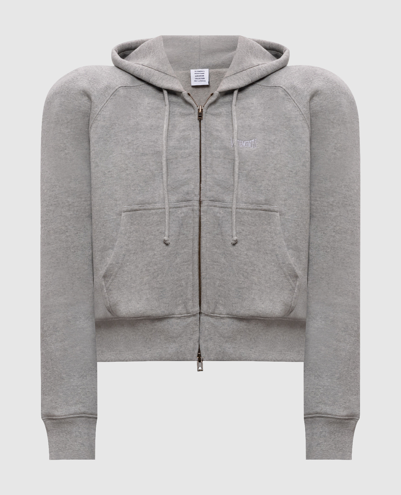 

Grey cropped sports jacket with accent shoulders Vetements