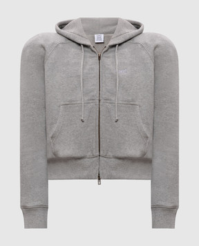 Vetements Grey cropped sports jacket with accent shoulders WE76ZU503G