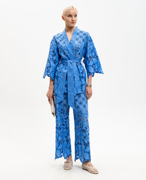Ermanno Scervino Life Blue openwork pants with embroidery D484P603QYD