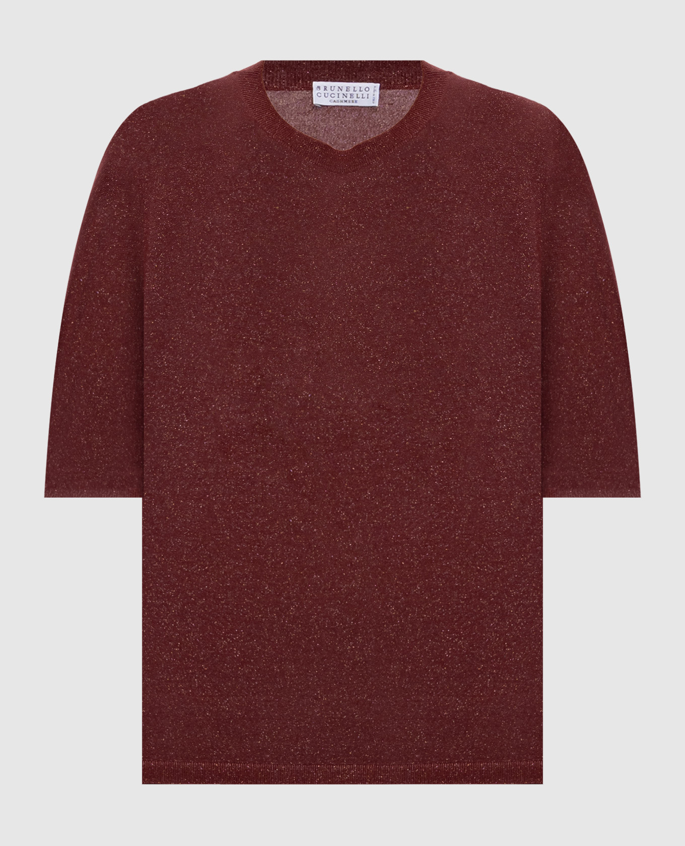 Burgundy cashmere and silk t-shirt