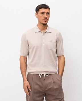 Brunello Cucinelli Beige polo shirt with a pattern M29806205