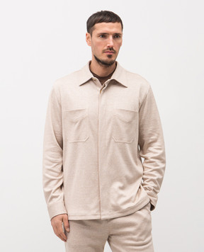 Brett Johnson Beige shirt with linen and silk SS26J05D110CAF
