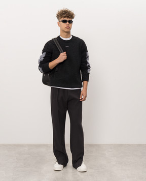 Off-White Dark gray sweater with wool 44MHE087F26K002