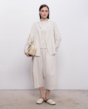 BOBOUTIC Ivory silk and linen top 5021