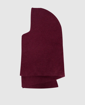 Babe Pay Pls Burgundy cashmere hooded scarf AD1901307341R