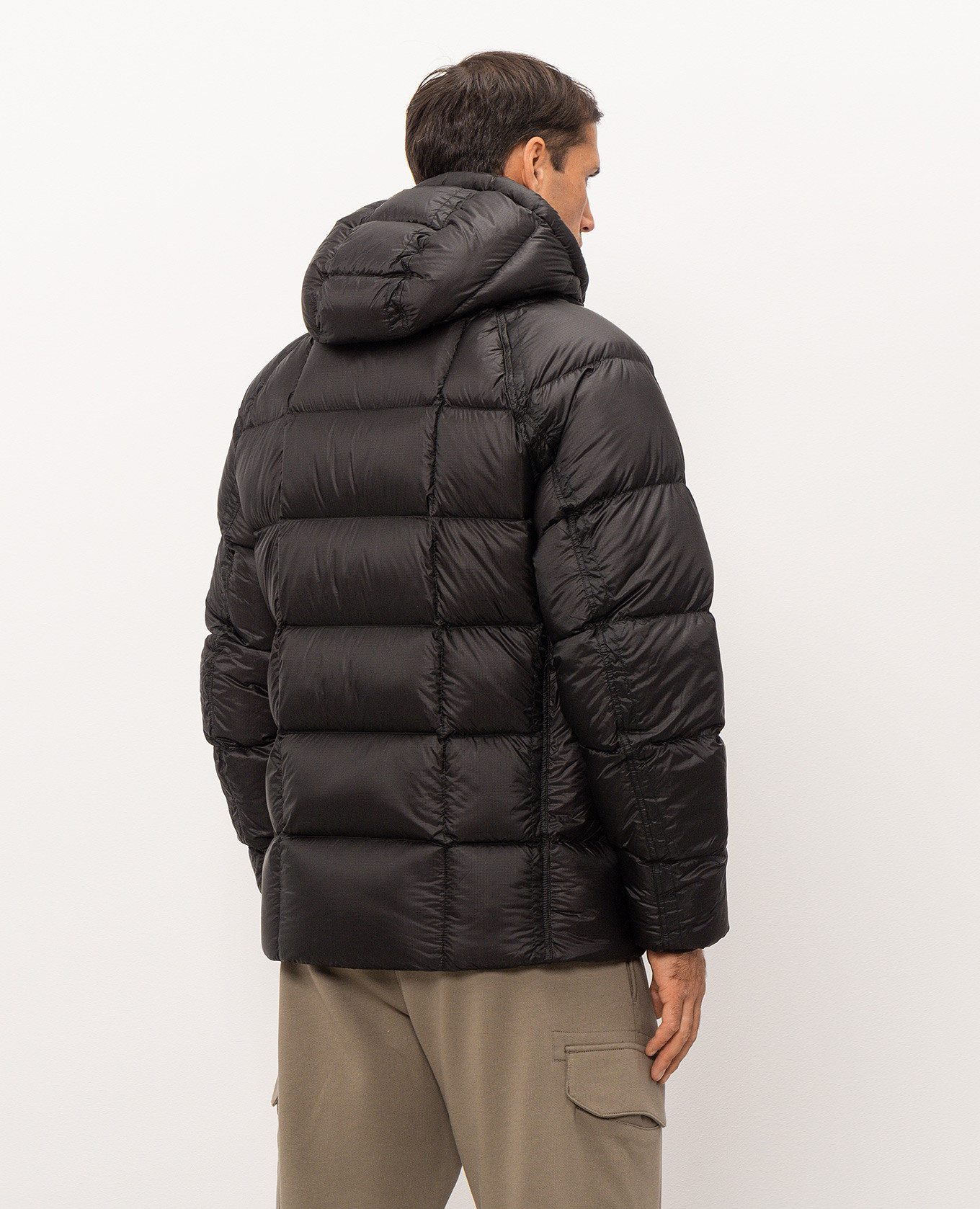 Black down jacket with logo patch C.P. Company 4