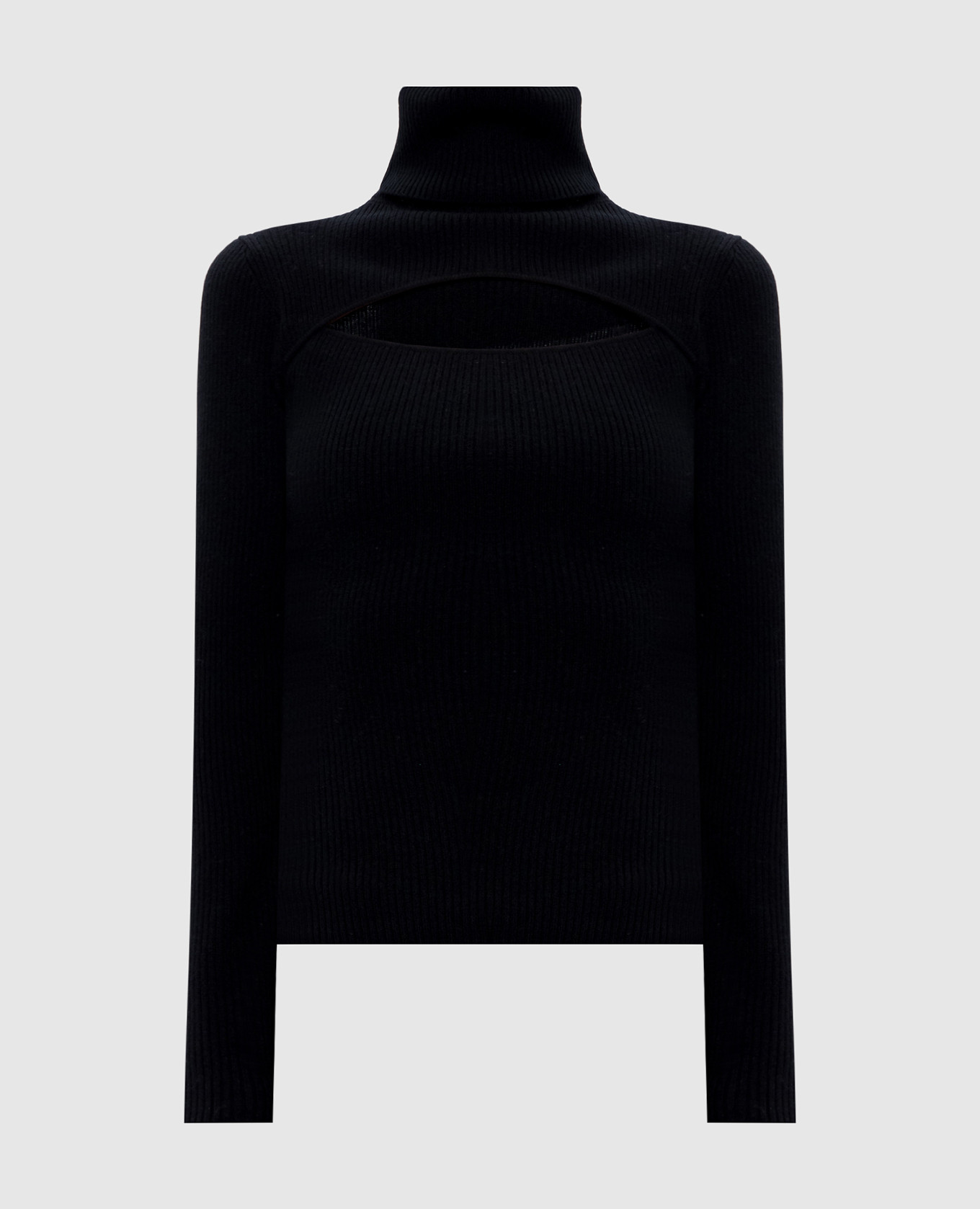 

Black ribbed wool and cashmere turtleneck Allude