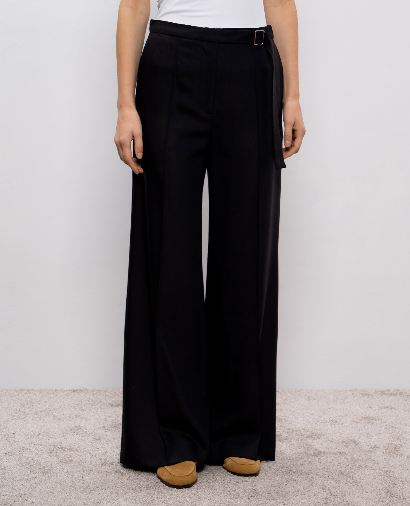 PRATT black flared pants with wool Loulou de Saison 3