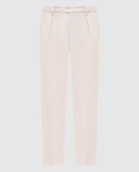 Brunello Cucinelli White pants with a patch M289L3030F