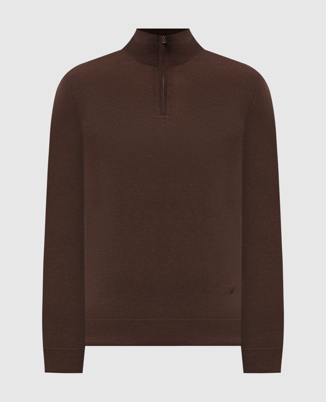 Brown cashmere and silk jumper