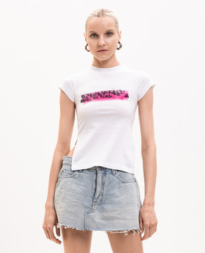 Balenciaga Messy Spray Chopped White T-Shirt 871744TUVI6