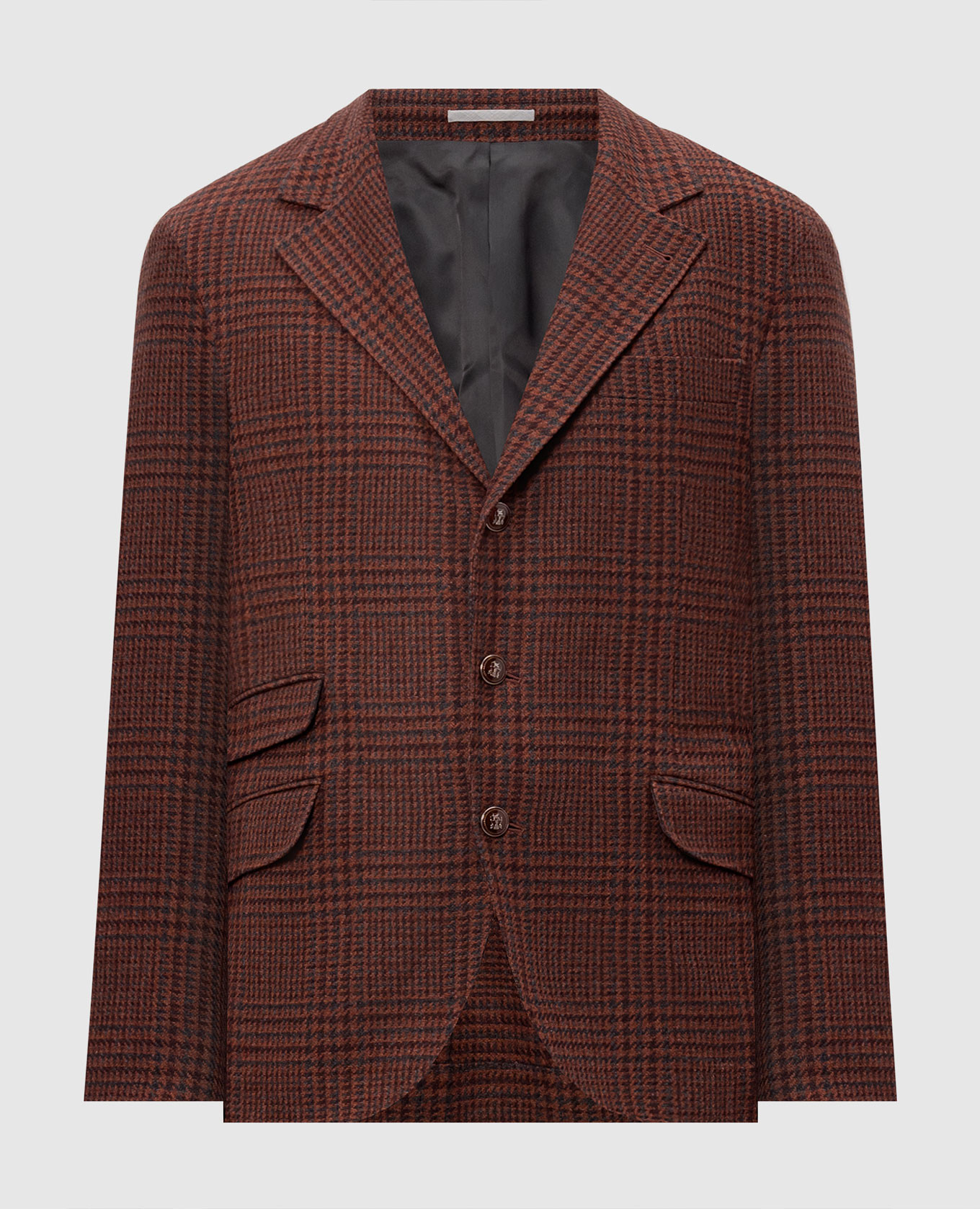 Tailor Cavallo brown cashmere check jacket Brunello Cucinelli