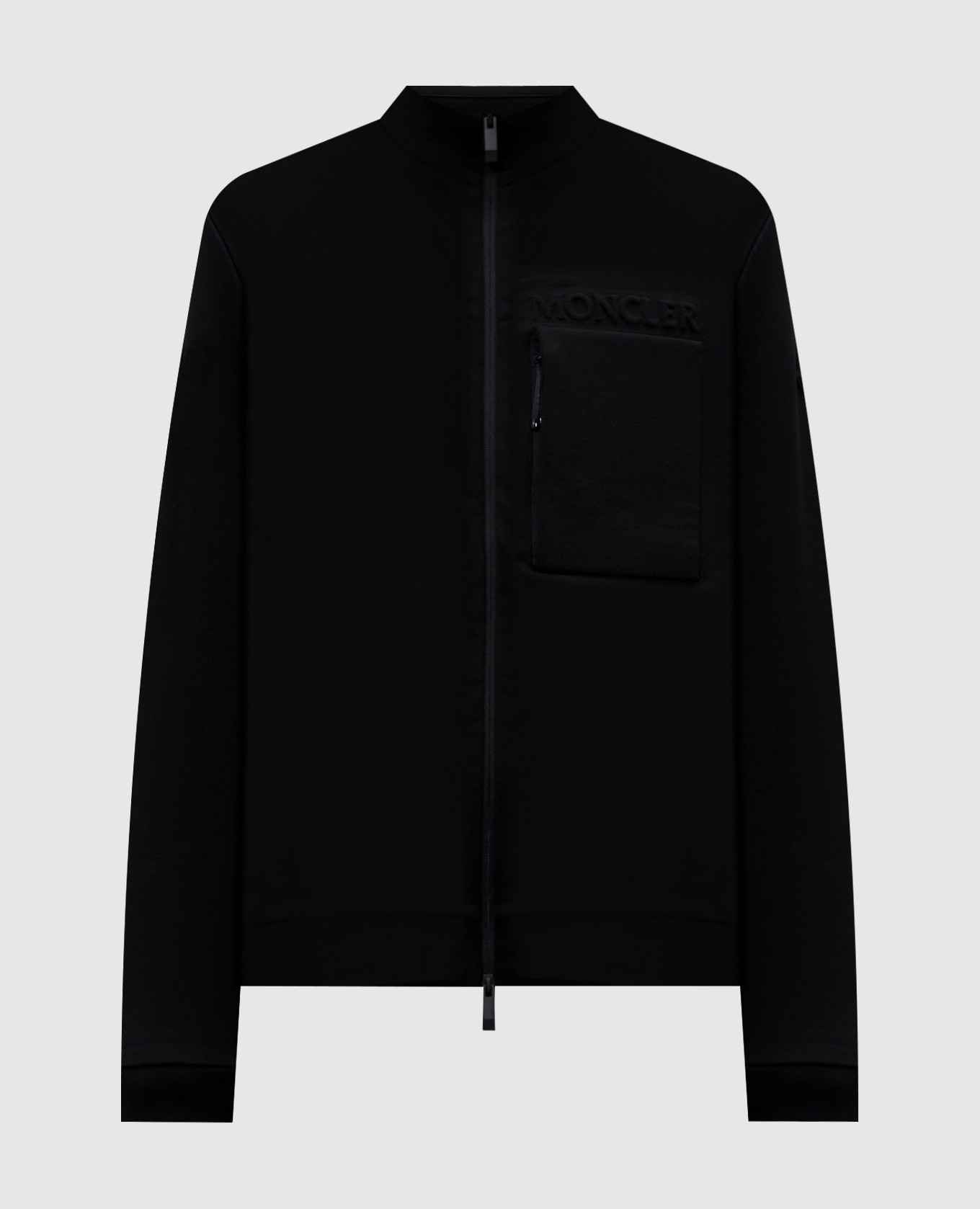 Black sports jacket with textured logo