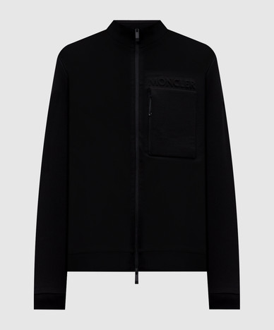 Black sports jacket with textured logo